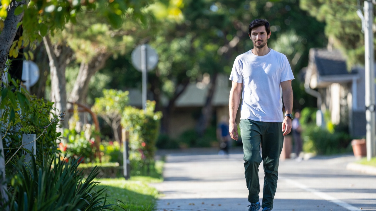 person walking outdoors to improve focus and mental clarity