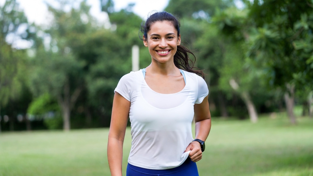 happy and confident beginner following healthy weight loss lifestyle